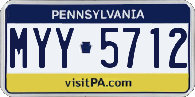 PA license plate MYY5712
