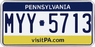 PA license plate MYY5713