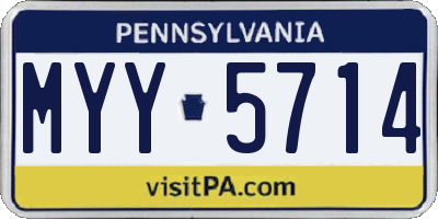 PA license plate MYY5714