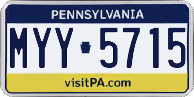 PA license plate MYY5715
