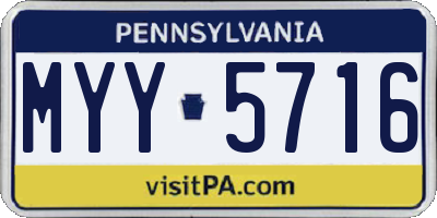 PA license plate MYY5716