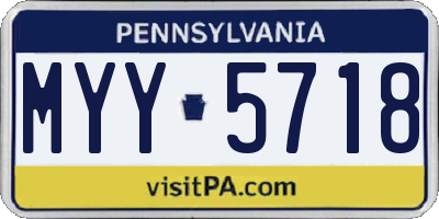 PA license plate MYY5718
