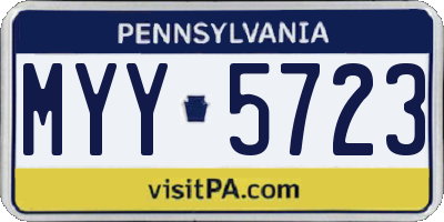 PA license plate MYY5723