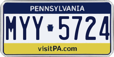 PA license plate MYY5724