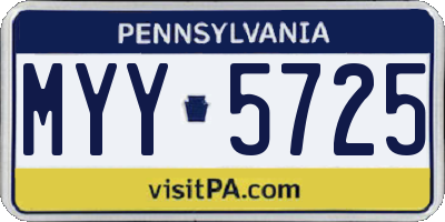 PA license plate MYY5725