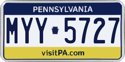 PA license plate MYY5727