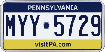 PA license plate MYY5729