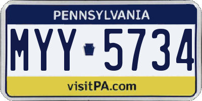 PA license plate MYY5734