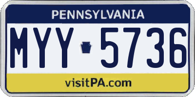 PA license plate MYY5736