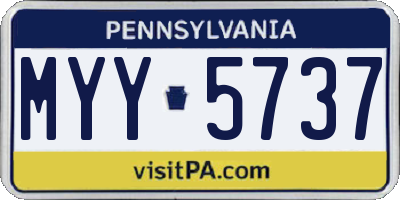 PA license plate MYY5737