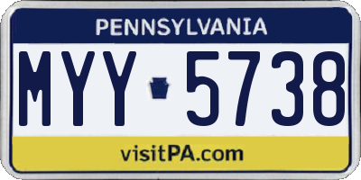 PA license plate MYY5738