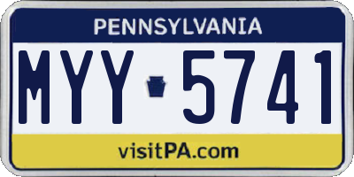 PA license plate MYY5741