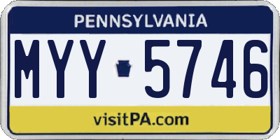 PA license plate MYY5746