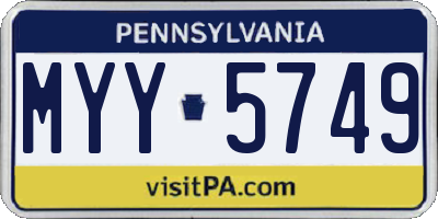 PA license plate MYY5749