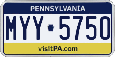 PA license plate MYY5750