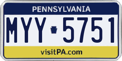 PA license plate MYY5751