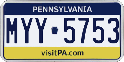 PA license plate MYY5753
