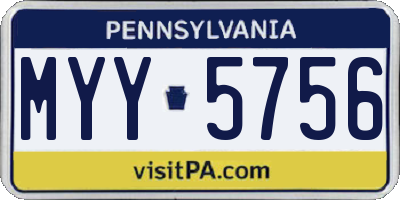 PA license plate MYY5756