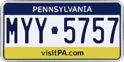 PA license plate MYY5757