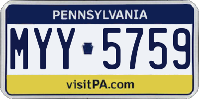 PA license plate MYY5759