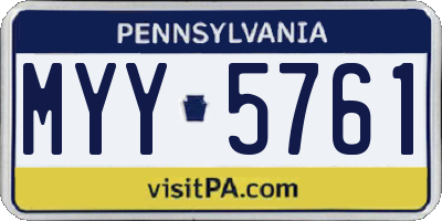 PA license plate MYY5761