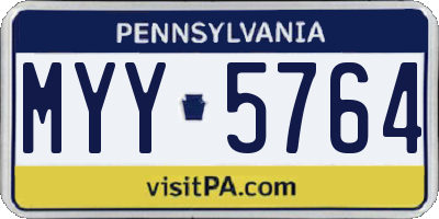 PA license plate MYY5764