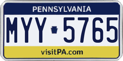PA license plate MYY5765