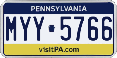 PA license plate MYY5766