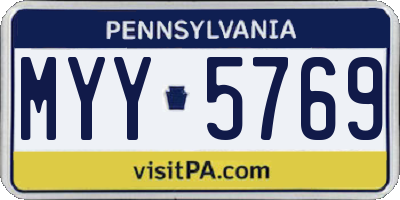 PA license plate MYY5769