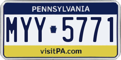 PA license plate MYY5771