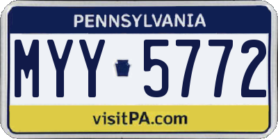 PA license plate MYY5772