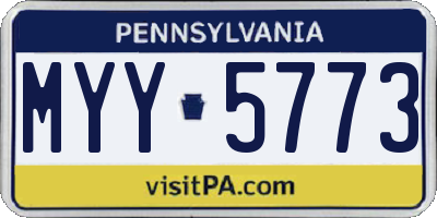 PA license plate MYY5773