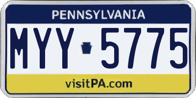 PA license plate MYY5775