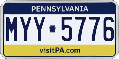PA license plate MYY5776