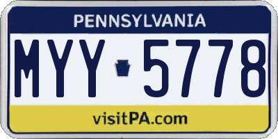 PA license plate MYY5778