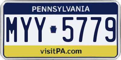 PA license plate MYY5779