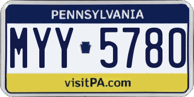 PA license plate MYY5780