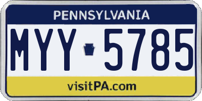 PA license plate MYY5785