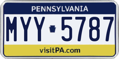 PA license plate MYY5787
