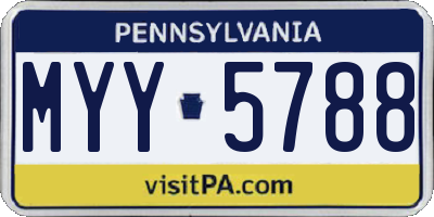 PA license plate MYY5788