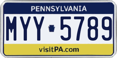 PA license plate MYY5789