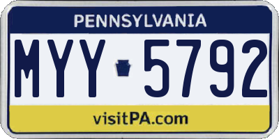 PA license plate MYY5792