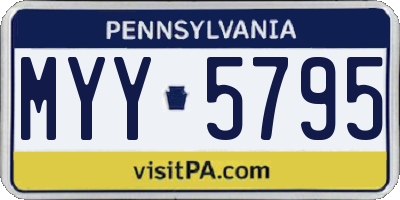 PA license plate MYY5795