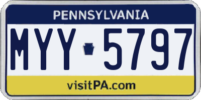 PA license plate MYY5797