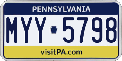 PA license plate MYY5798