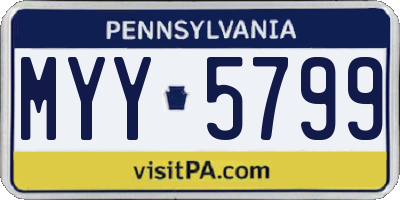 PA license plate MYY5799