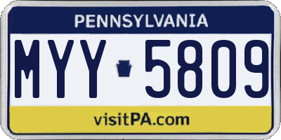 PA license plate MYY5809