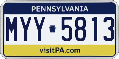 PA license plate MYY5813