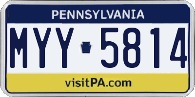 PA license plate MYY5814