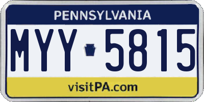 PA license plate MYY5815